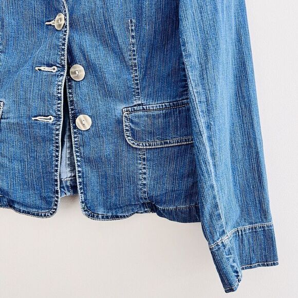 🎉Clearance🎉White Stag Stretch Blue Fitted Denim Stretchy Jean Jacket ~ Size 4 - Picture 5 of 8